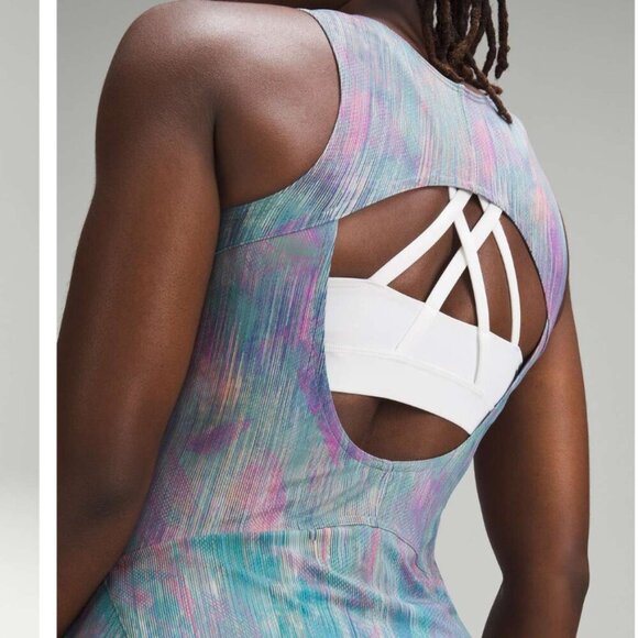 Lululemon Everlux Short-Lined Tennis Tank Dress 6" Pixel Diffuse Multi NWT Sz 4 - Picture 5 of 11